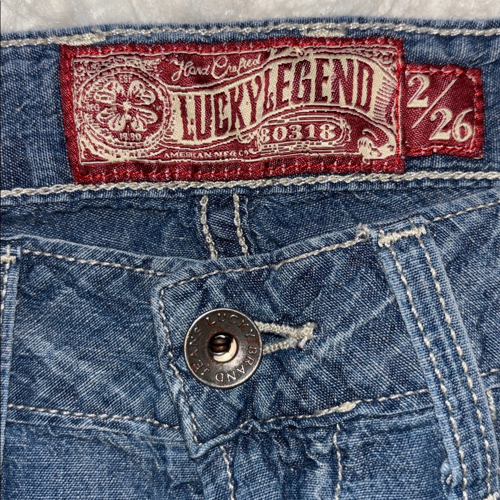 Lucky🍀Brand Vintage Retro Low-rise Straight Leg Jeans, Size 2/26 - Picture 5 of 16